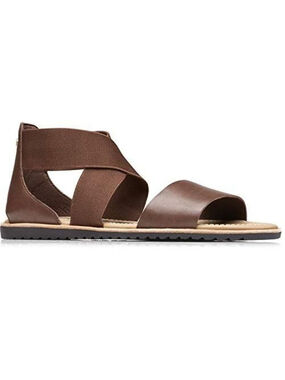 Sorel Ella Dark Brown Leather Sandals Womens Size 9 Comfort Gorpcore Outdoor